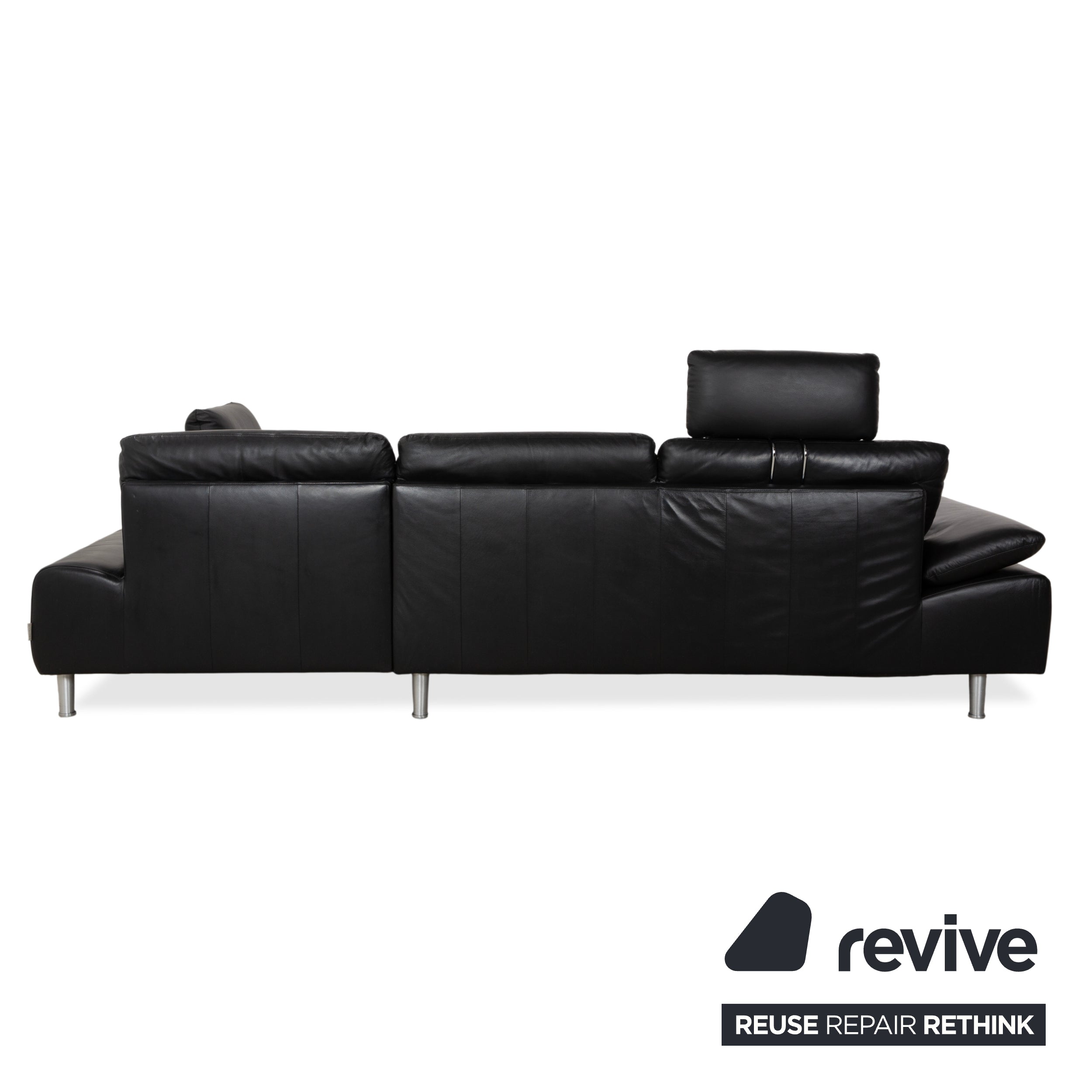Willi Schillig Loop Leder Ecksofa Schwarz manuelle Funktion Sofa Couch