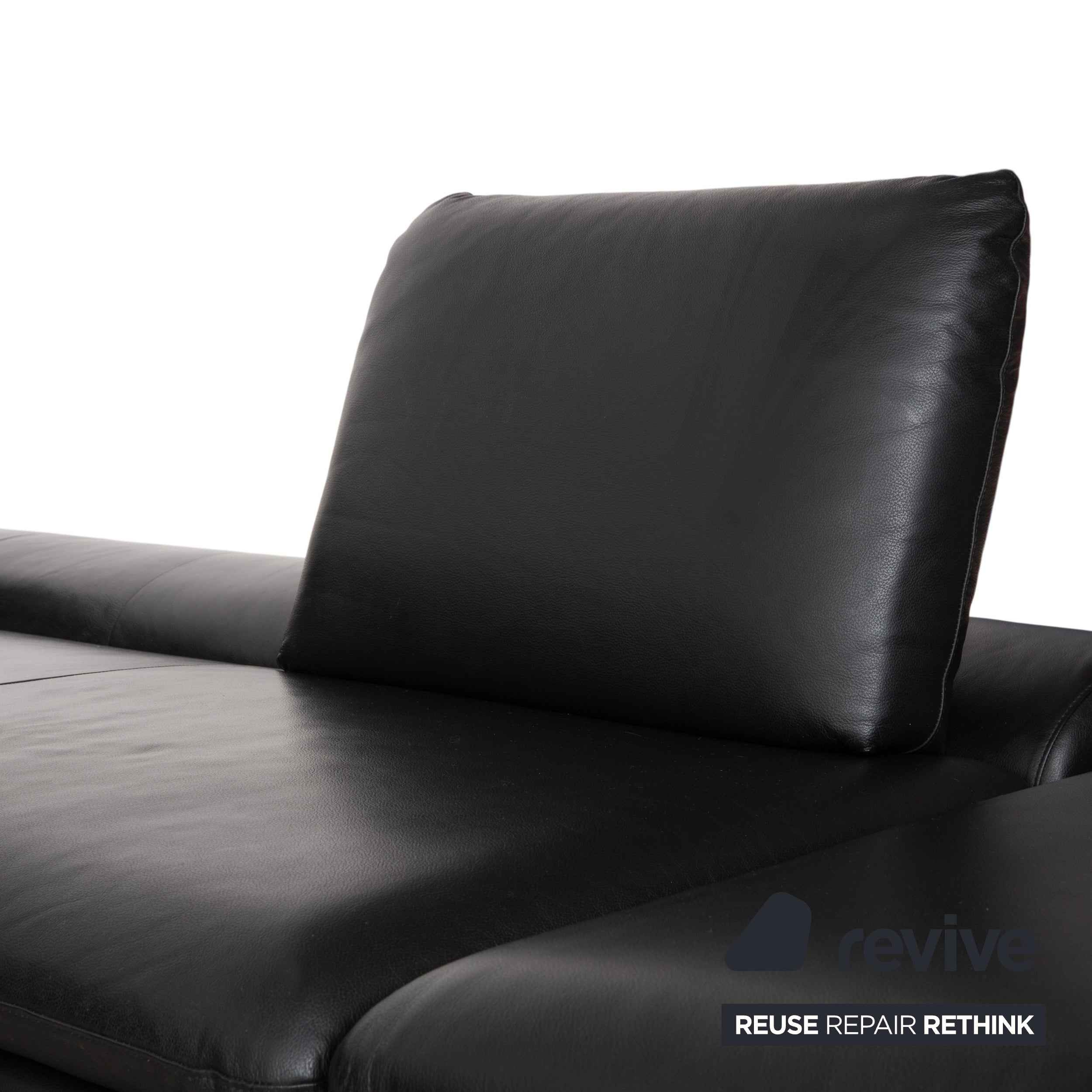 Willi Schillig Loop Leder Ecksofa Schwarz manuelle Funktion Sofa Couch