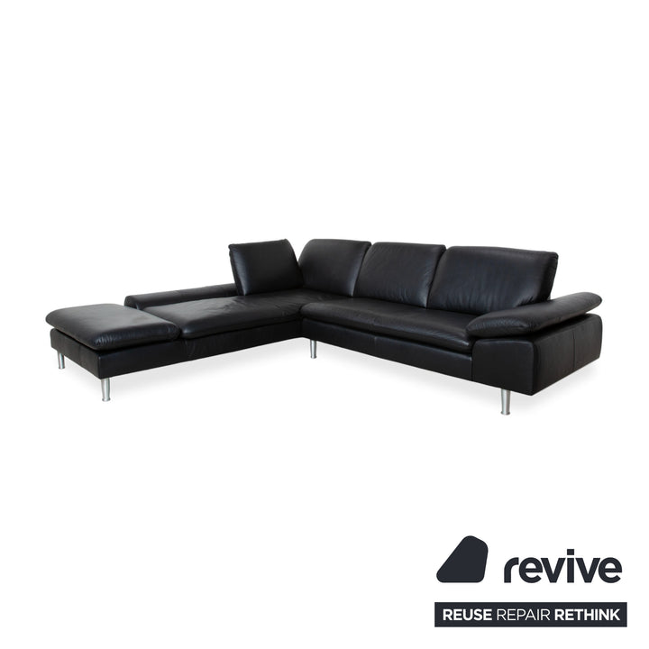 Willi Schillig Loop Leder Ecksofa Schwarz manuelle Funktion Sofa Couch