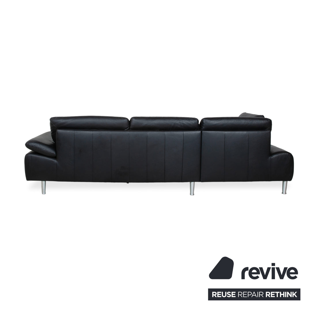 Willi Schillig Loop Leder Ecksofa Schwarz manuelle Funktion Sofa Couch