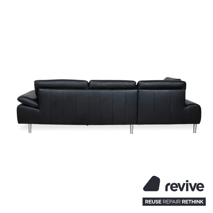 Willi Schillig Loop Leder Ecksofa Schwarz manuelle Funktion Sofa Couch