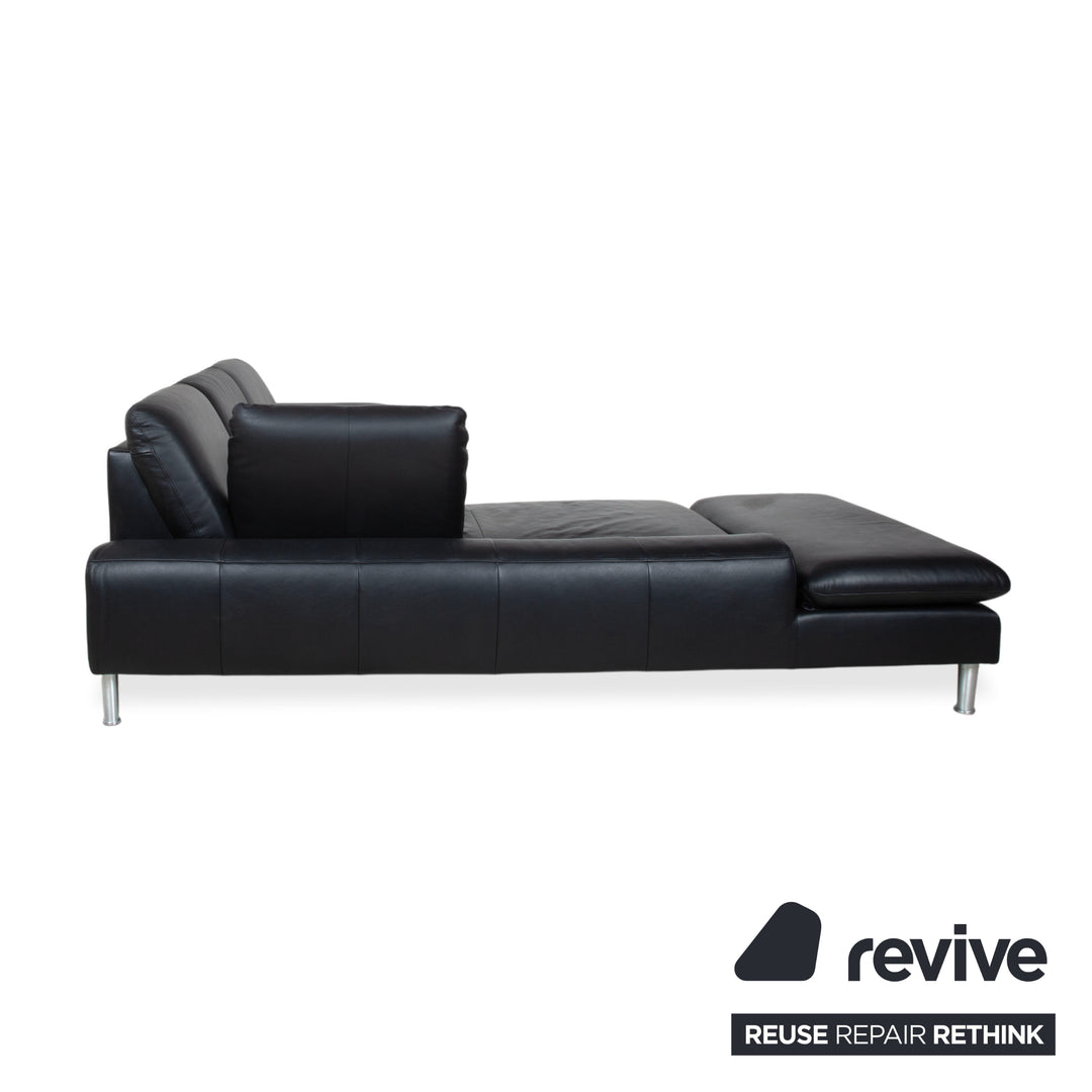 Willi Schillig Loop Leder Ecksofa Schwarz manuelle Funktion Sofa Couch