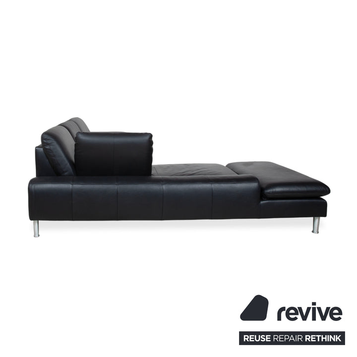 Willi Schillig Loop Leder Ecksofa Schwarz manuelle Funktion Sofa Couch
