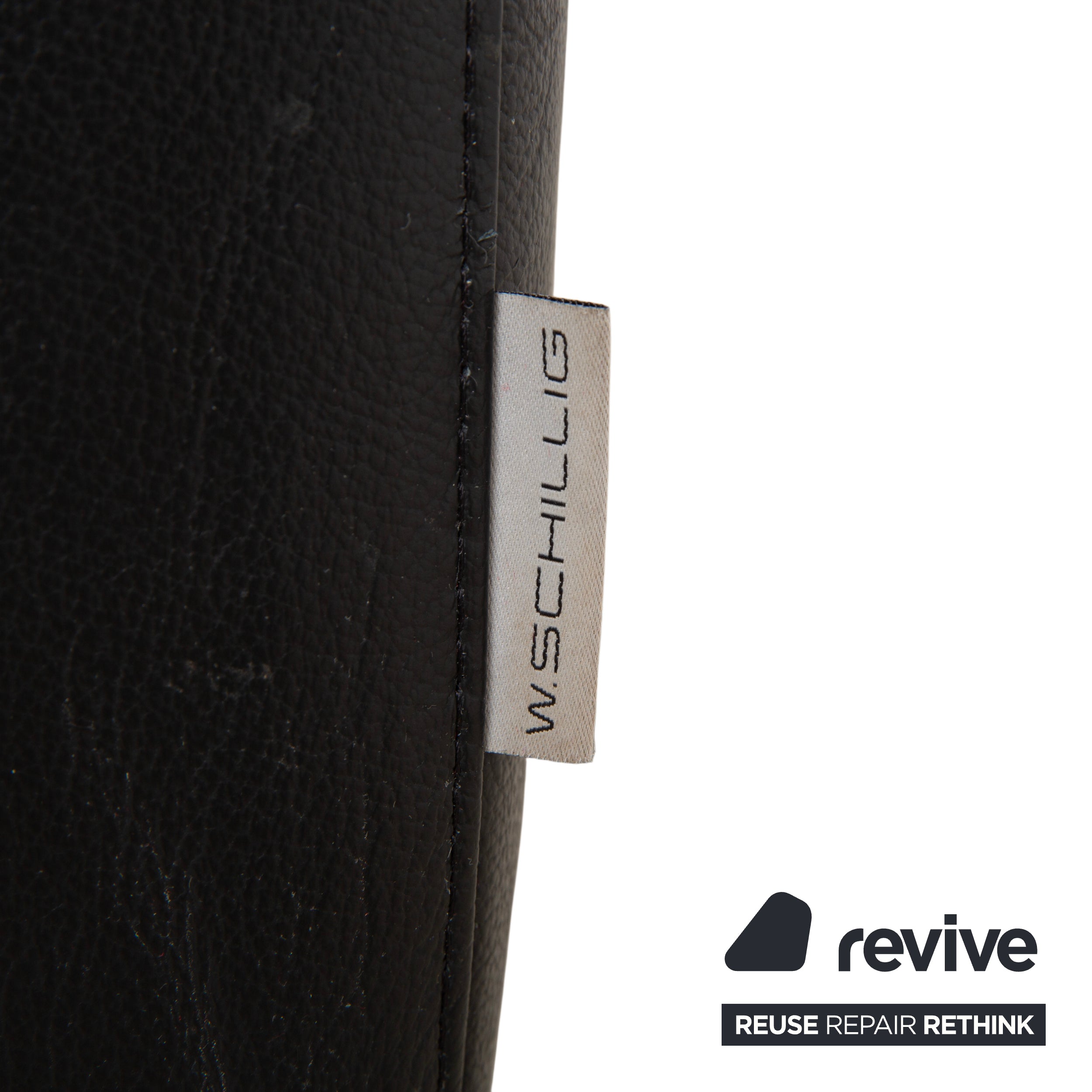 Willi Schillig Loop Leder Ecksofa Schwarz manuelle Funktion Sofa Couch