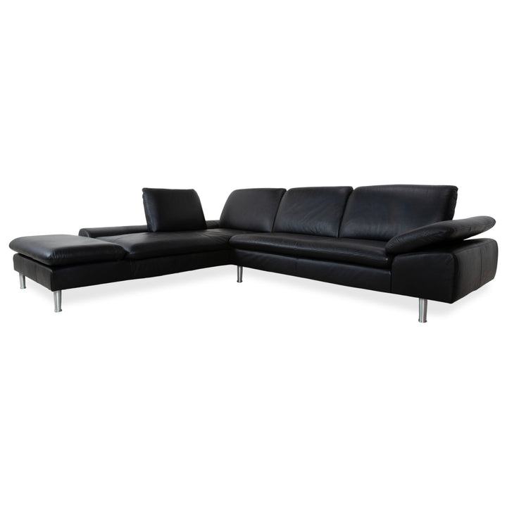Willi Schillig Loop Leder Ecksofa Schwarz manuelle Funktion Sofa Couch