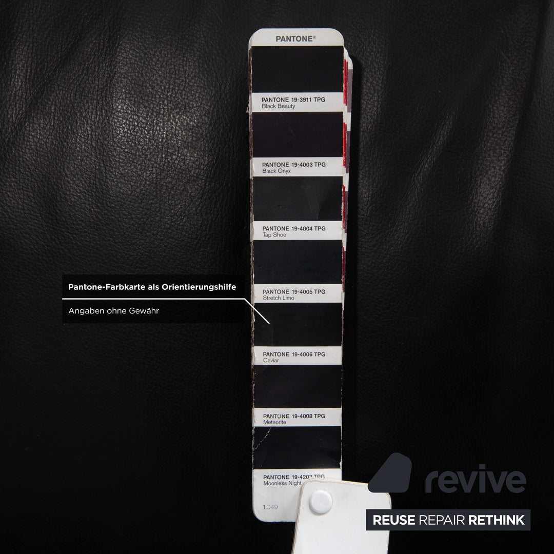 Canapé d'angle en cuir bouclé noir Willi Schillig, canapé à réglage manuel