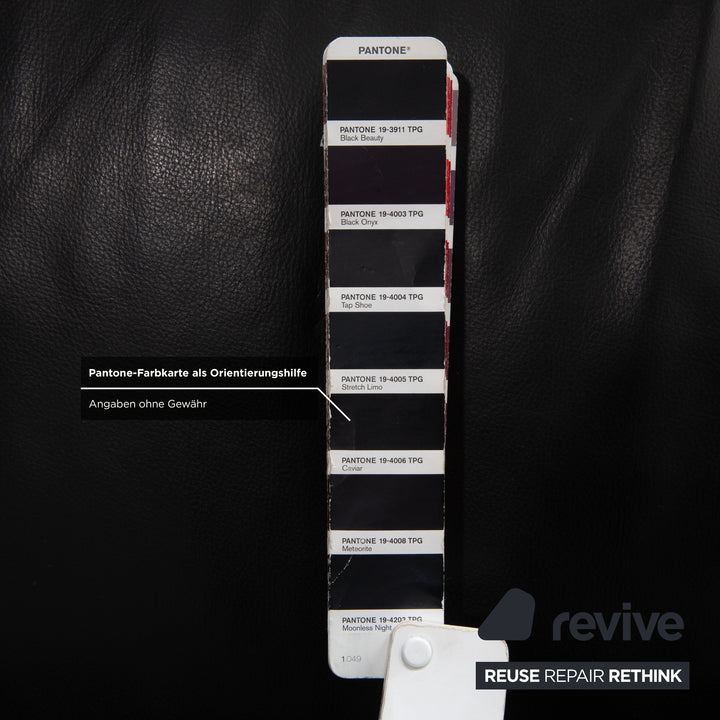 Canapé d'angle en cuir bouclé noir Willi Schillig, canapé à réglage manuel