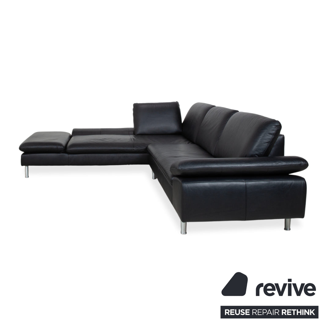 Willi Schillig Loop Leder Ecksofa Schwarz manuelle Funktion Sofa Couch