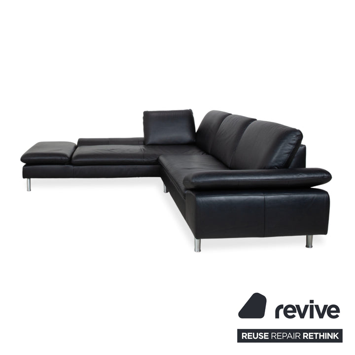 Willi Schillig Loop Leder Ecksofa Schwarz manuelle Funktion Sofa Couch
