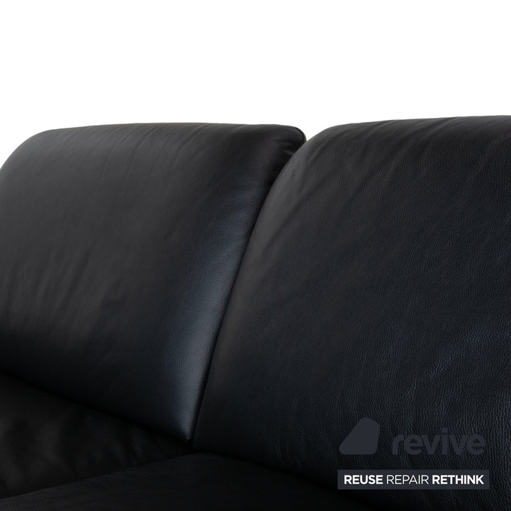 Willi Schillig Loop Leder Ecksofa Schwarz manuelle Funktion Sofa Couch