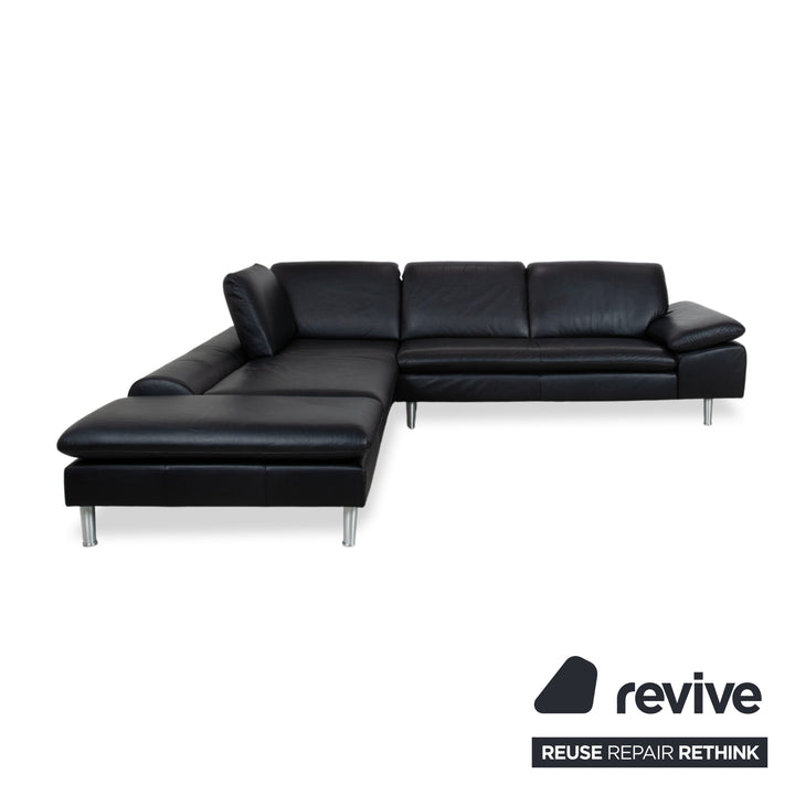 Willi Schillig Loop Leder Ecksofa Schwarz manuelle Funktion Sofa Couch