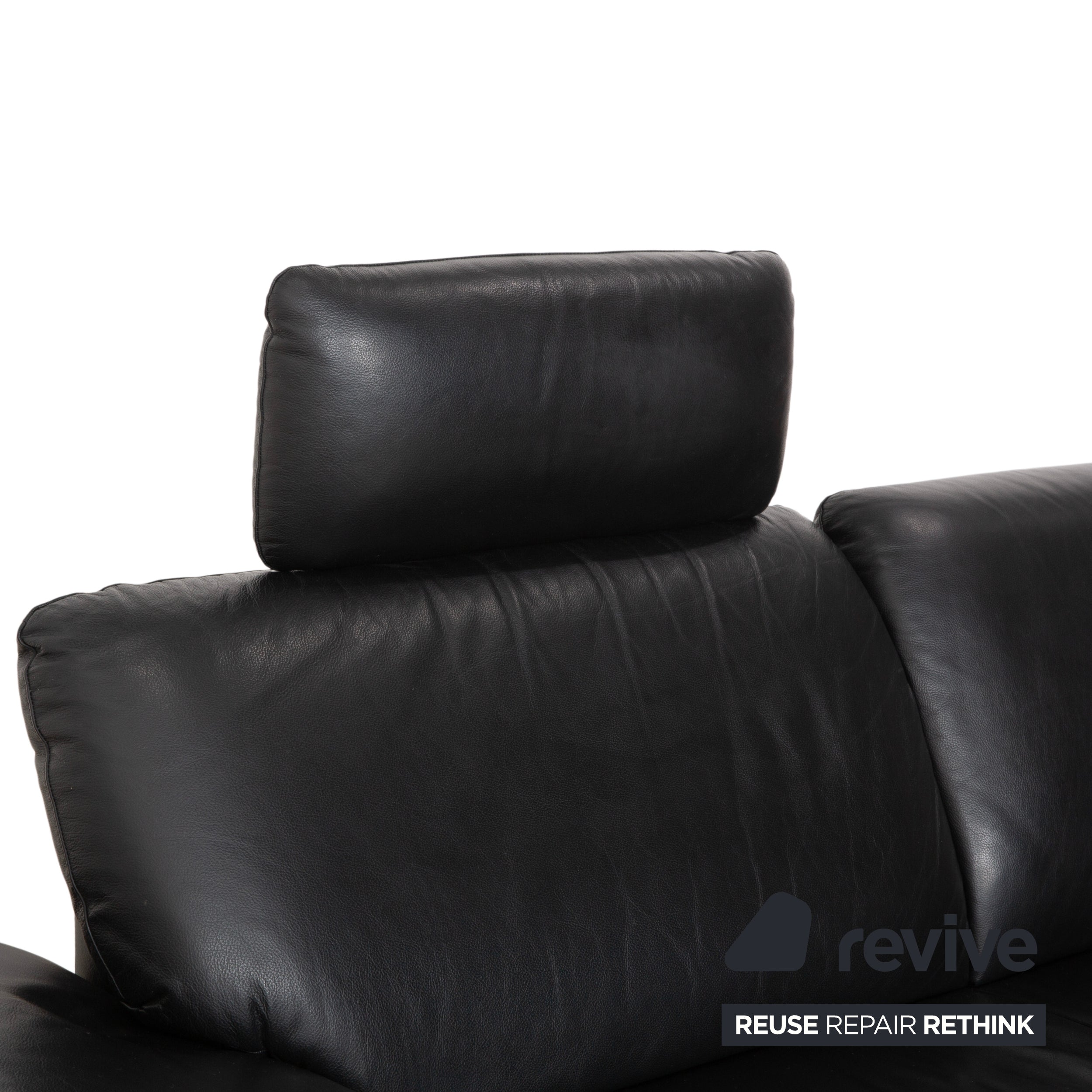 Willi Schillig Loop Leder Ecksofa Schwarz manuelle Funktion Sofa Couch