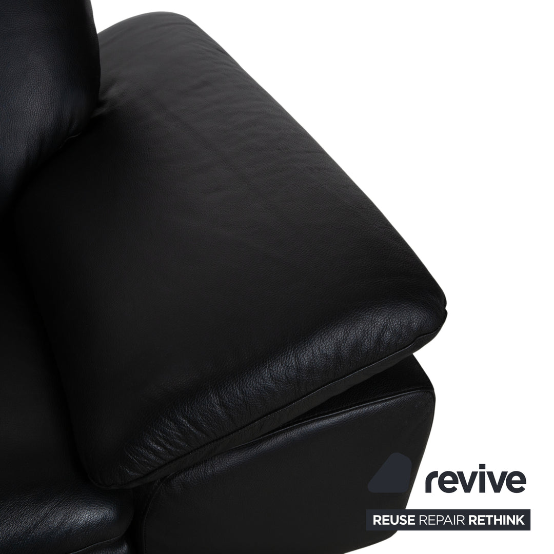 Willi Schillig Loop Leder Ecksofa Schwarz manuelle Funktion Sofa Couch