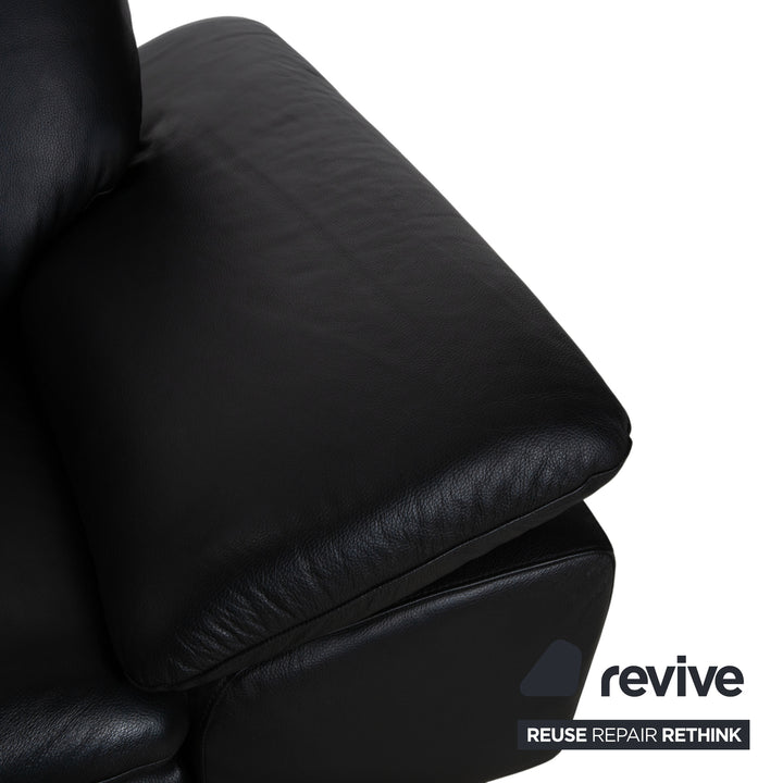 Willi Schillig Loop Leder Ecksofa Schwarz manuelle Funktion Sofa Couch