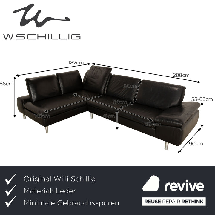 Willi Schillig Loop Leder Ecksofa Schwarz Recamiere Links Sofa Couch