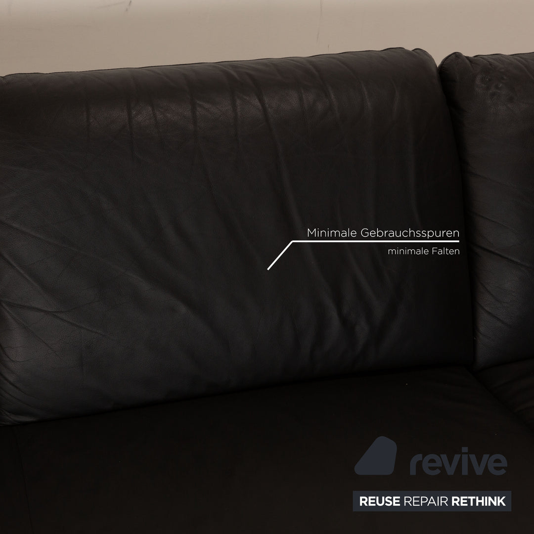 Willi Schillig Loop Leder Ecksofa Schwarz Recamiere Rechts