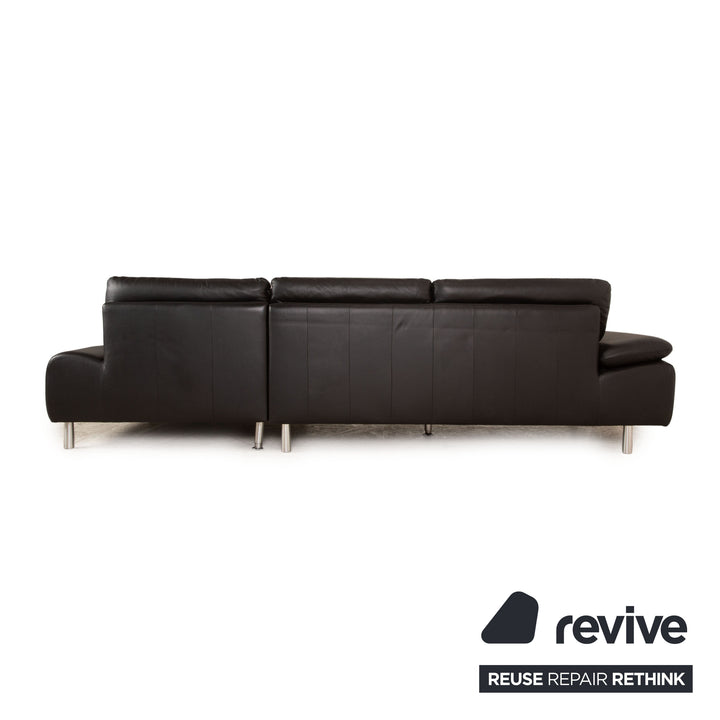 Willi Schillig Loop Leder Ecksofa Schwarz Recamiere Rechts