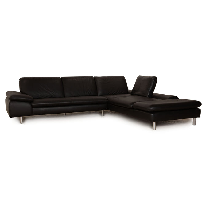 Willi Schillig Loop Leder Ecksofa Schwarz Recamiere Rechts