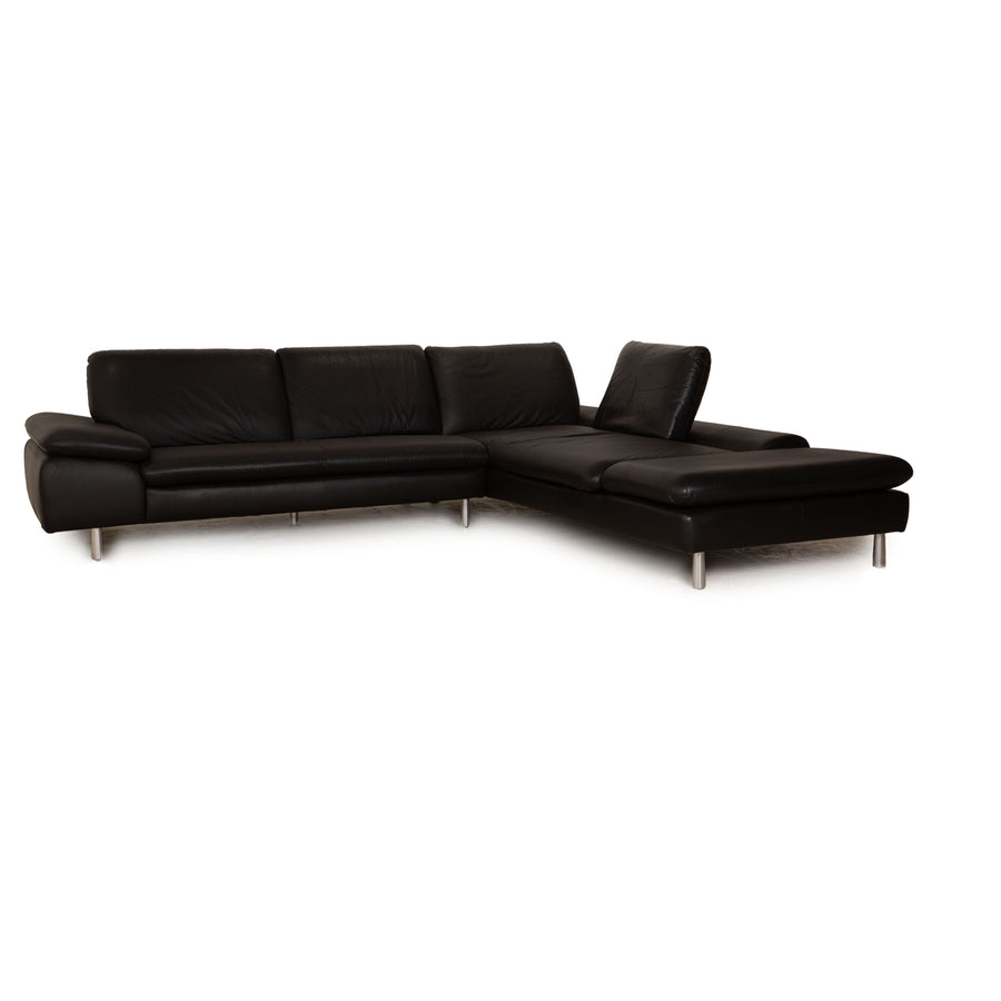 Willi Schillig Loop Leder Ecksofa Schwarz Recamiere Rechts