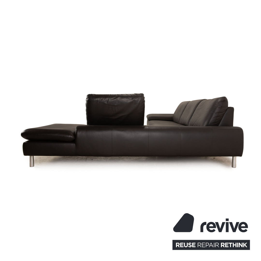Willi Schillig Loop Leder Ecksofa Schwarz Recamiere Rechts