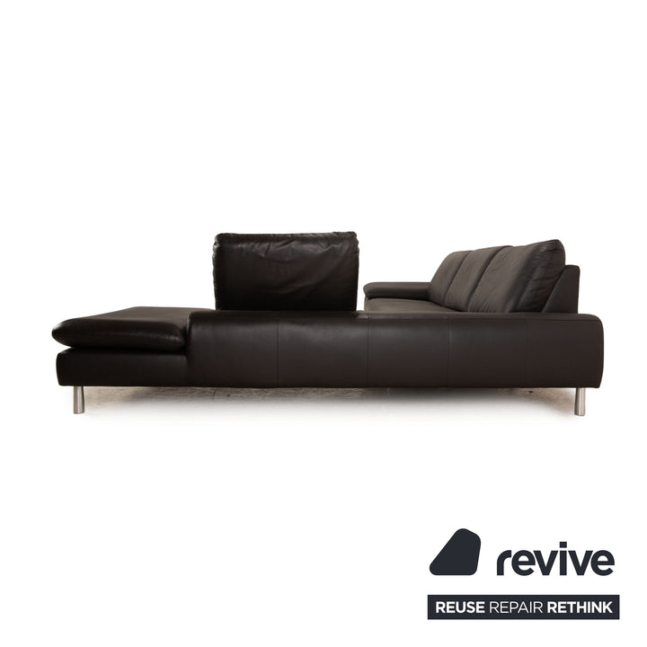 Willi Schillig Loop Leder Ecksofa Schwarz Recamiere Rechts