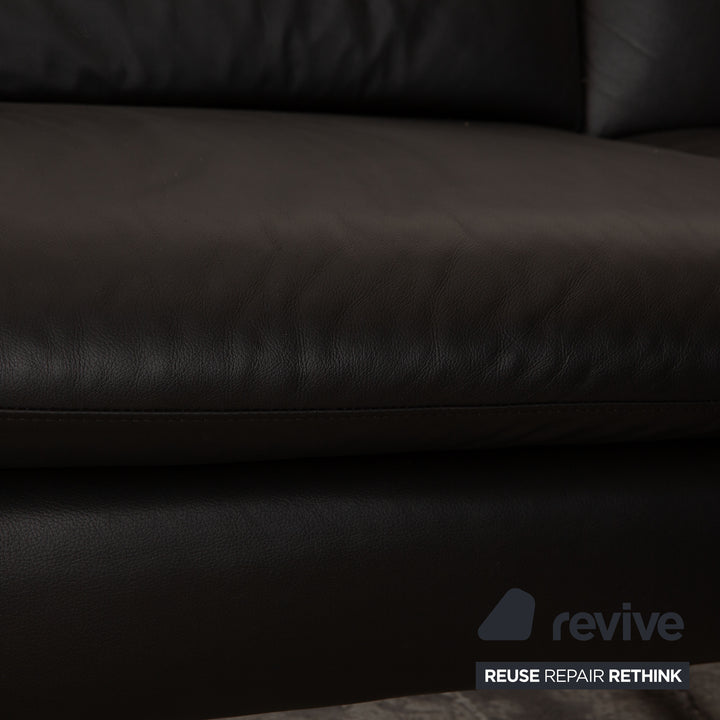 Willi Schillig Loop Leder Ecksofa Schwarz Recamiere Rechts