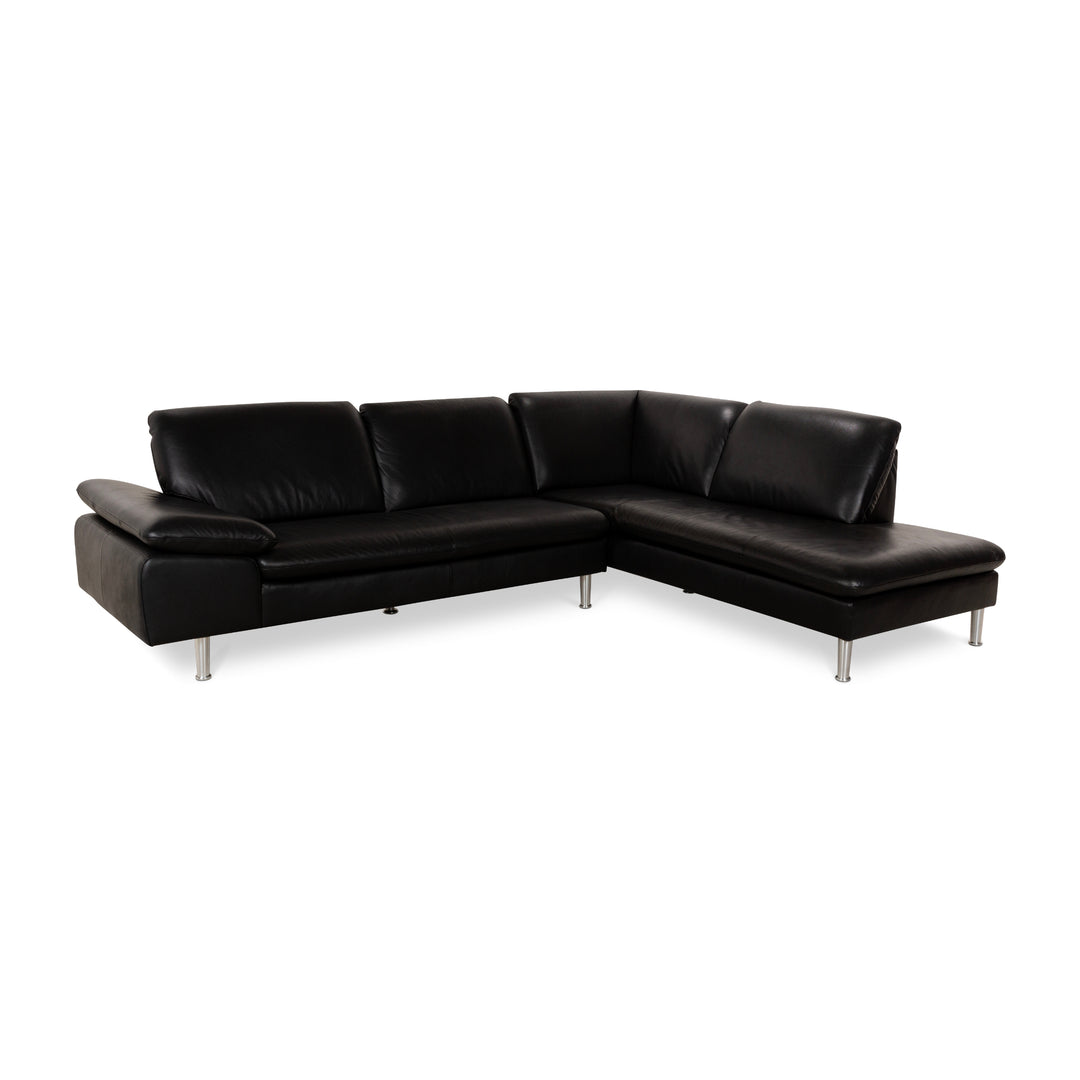 Willi Schillig Loop Leder Ecksofa Schwarz Sofa Couch manuelle Funktion