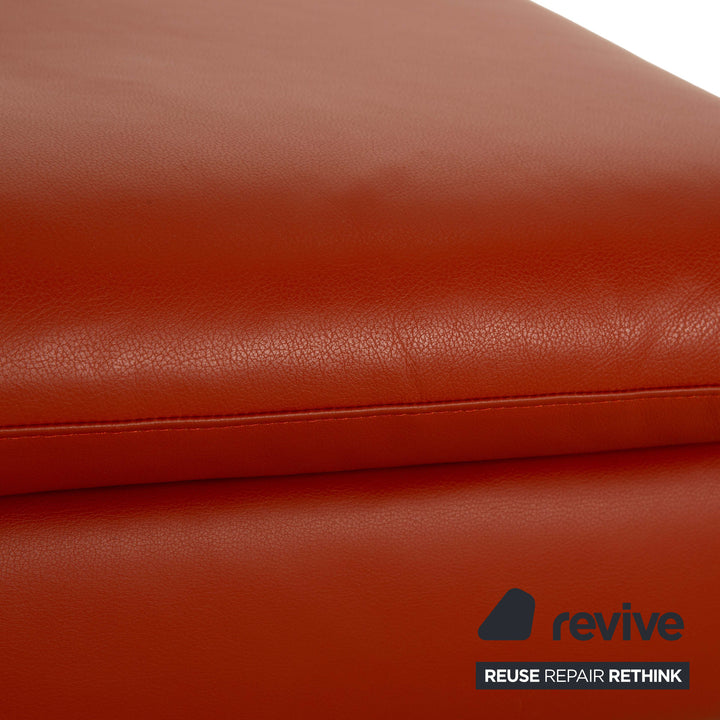 Willi Schillig Loop Leder Ecksofa Sofa Couch inkl. Hocker Orange Rot manuelle Funktion
