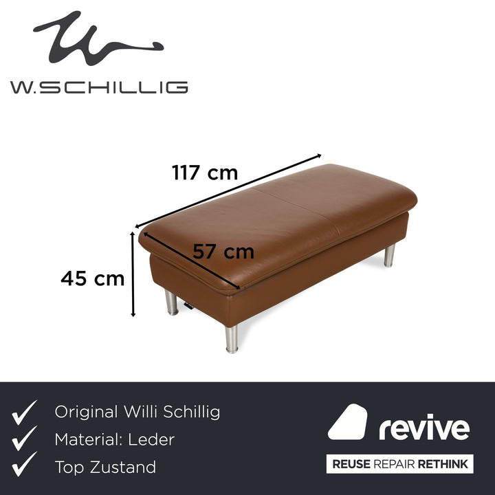 Willi Schillig Loop Leder Hocker Braun