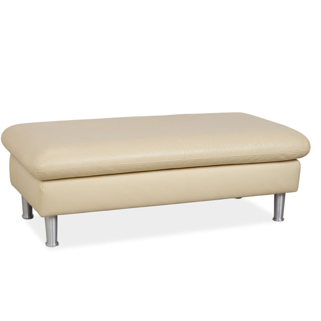 Willi Schillig Loop Tabouret en Cuir Crème