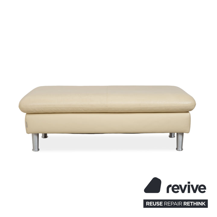 Willi Schillig Loop Tabouret en Cuir Crème