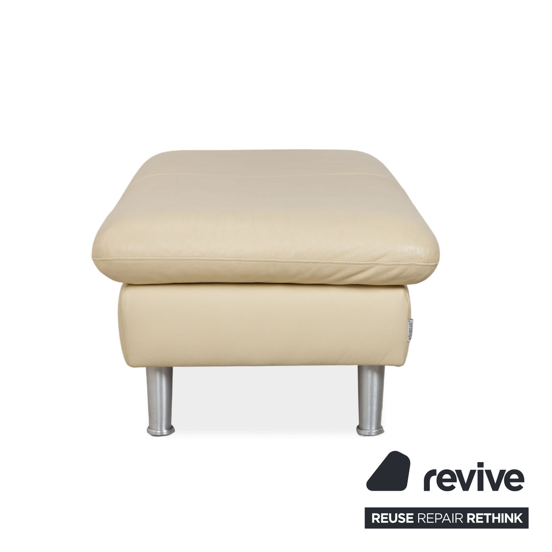 Willi Schillig Loop Leder Hocker Creme