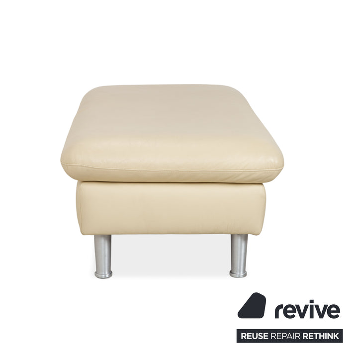 Willi Schillig Loop Tabouret en Cuir Crème