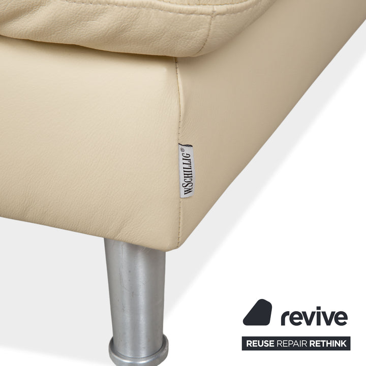 Willi Schillig Loop Tabouret en Cuir Crème