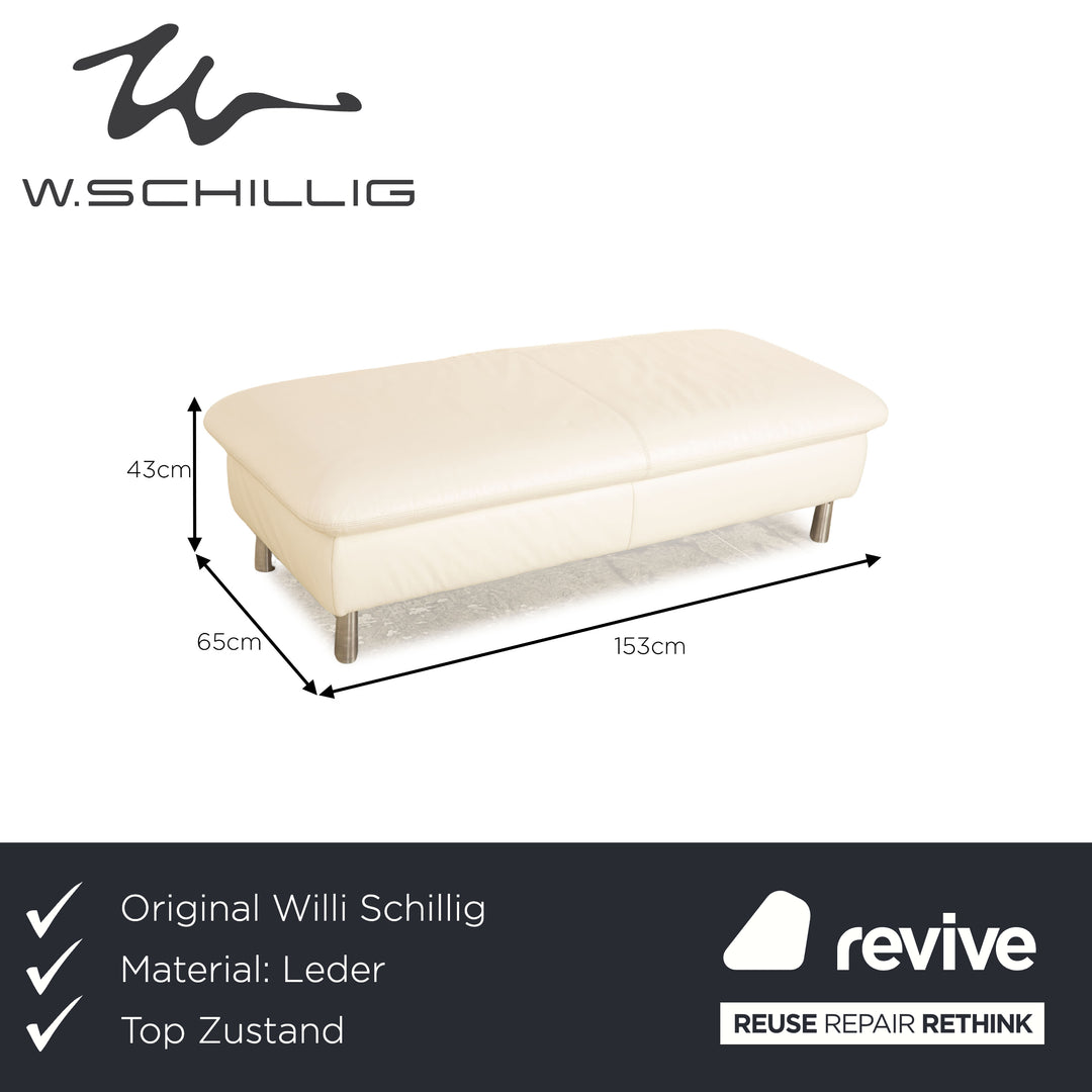 Willi Schillig Loop Leather Stool Cream