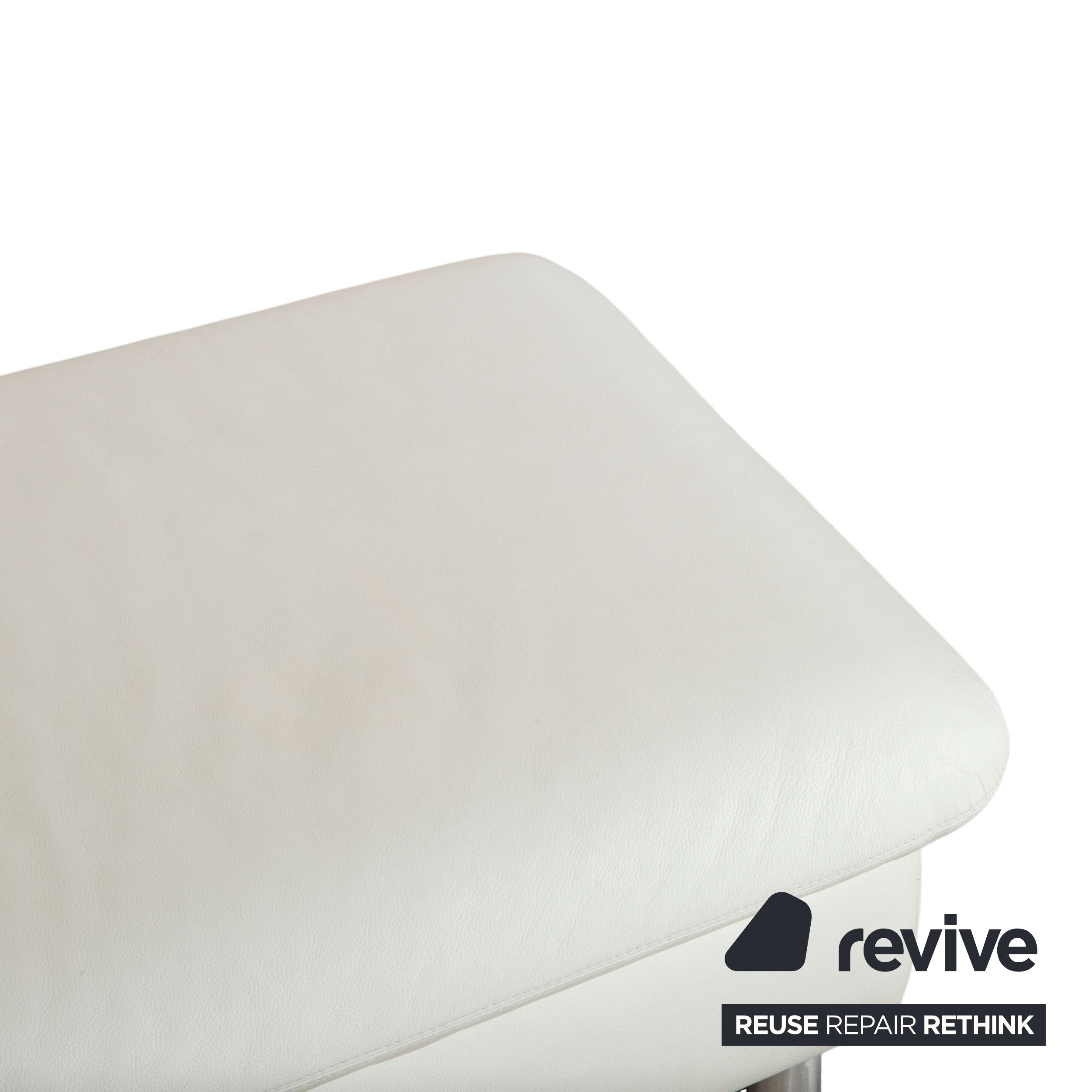 Willi Schillig Loop Pouf en cuir crème fonction manuelle espace de rangement