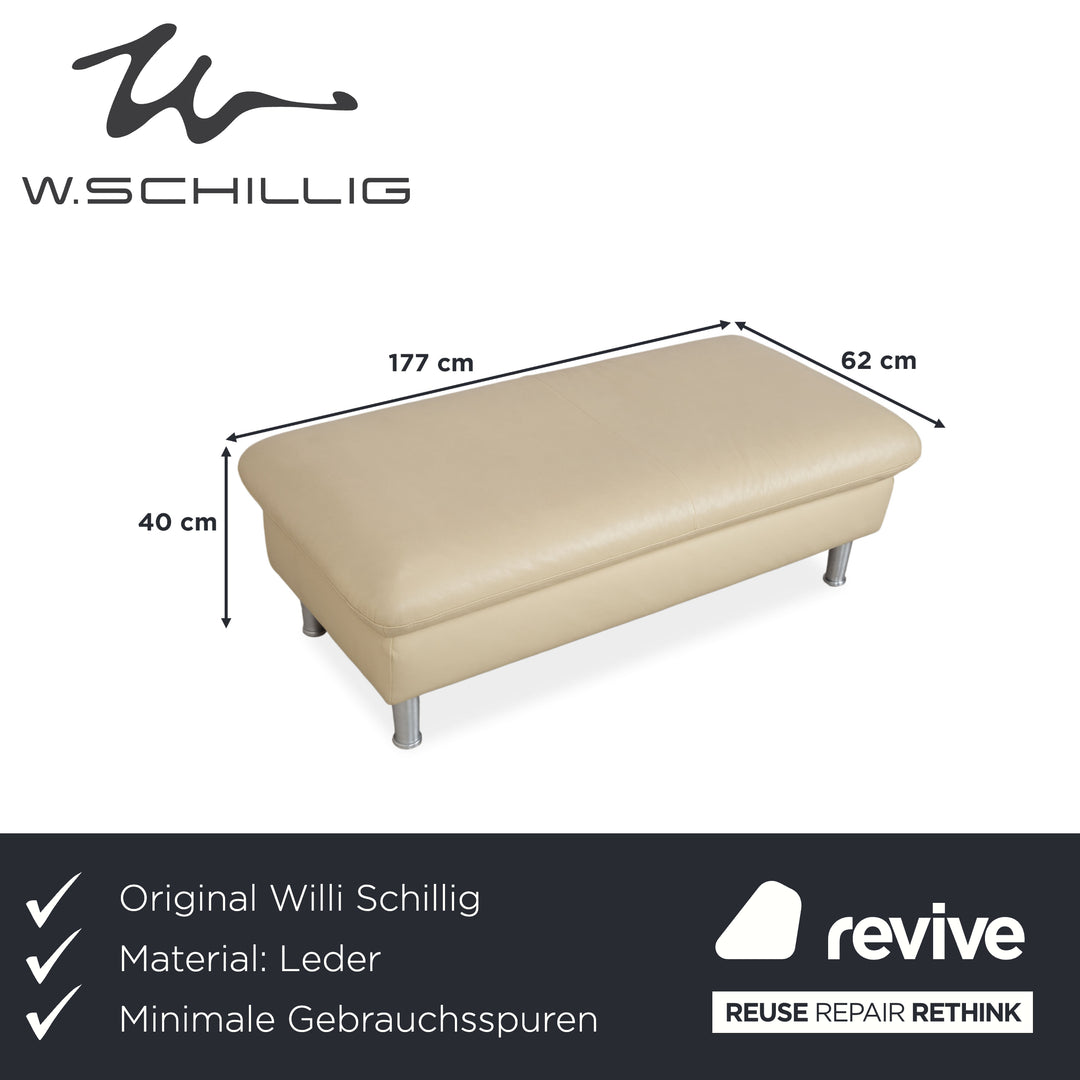 Willi Schillig Loop Leder Hocker Creme