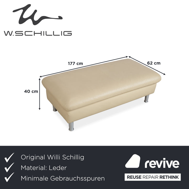 Willi Schillig Loop Leder Hocker Creme