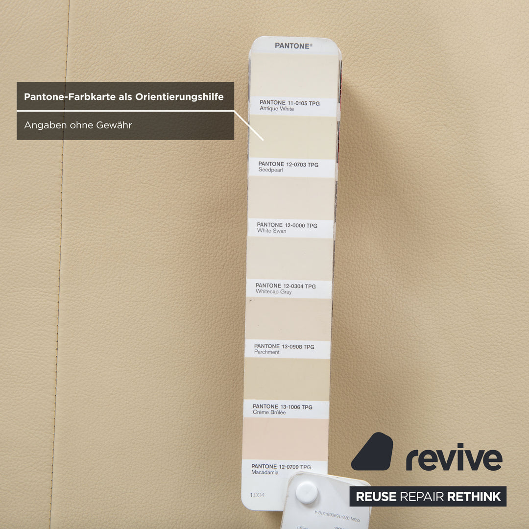 Willi Schillig Loop Leder Hocker Creme