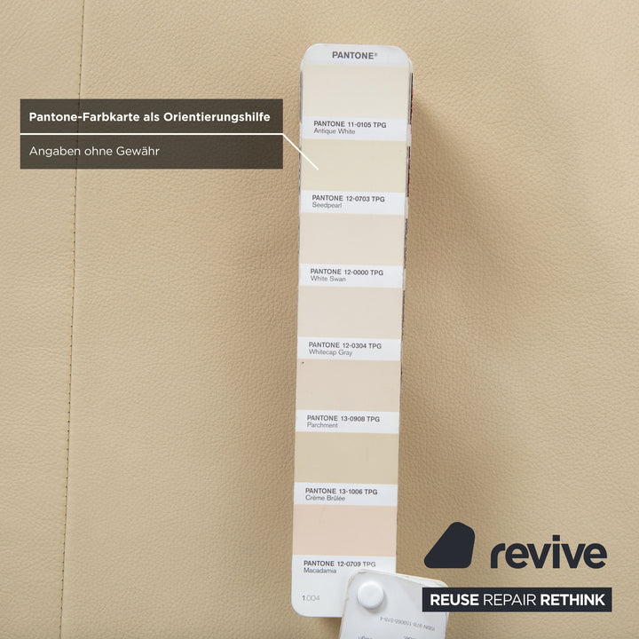 Willi Schillig Loop Leder Hocker Creme