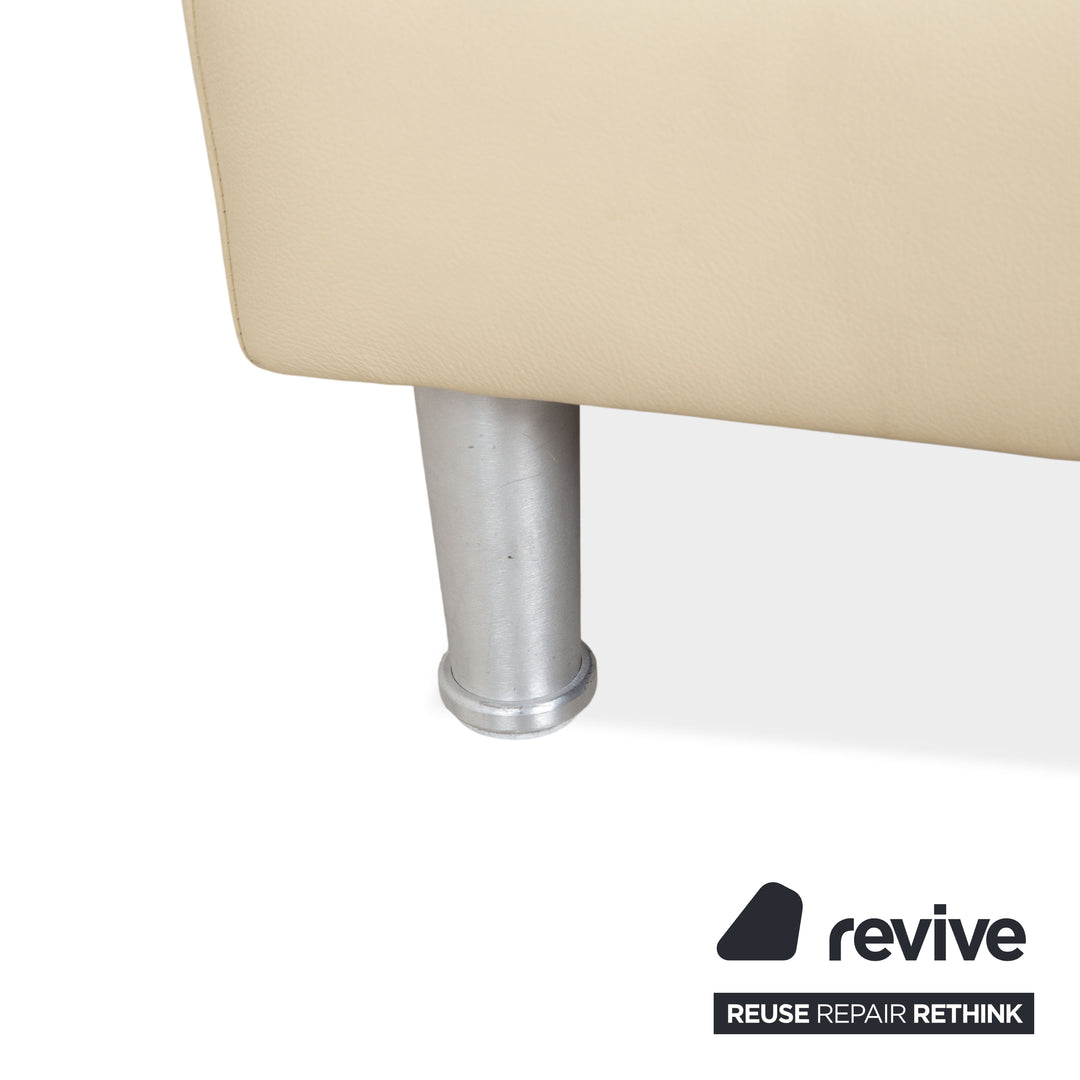 Willi Schillig Loop Tabouret en Cuir Crème