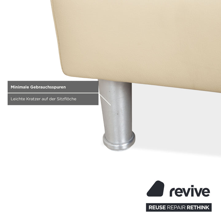 Willi Schillig Loop Leder Hocker Creme