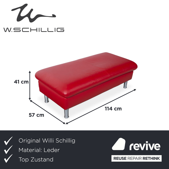 Willi Schillig Loop Leder Hocker Rot
