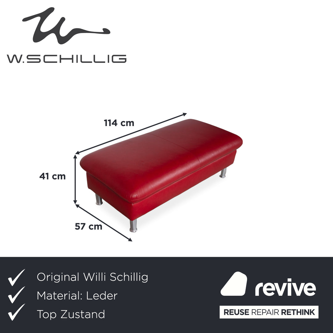 Willi Schillig Loop Leder Hocker Rot