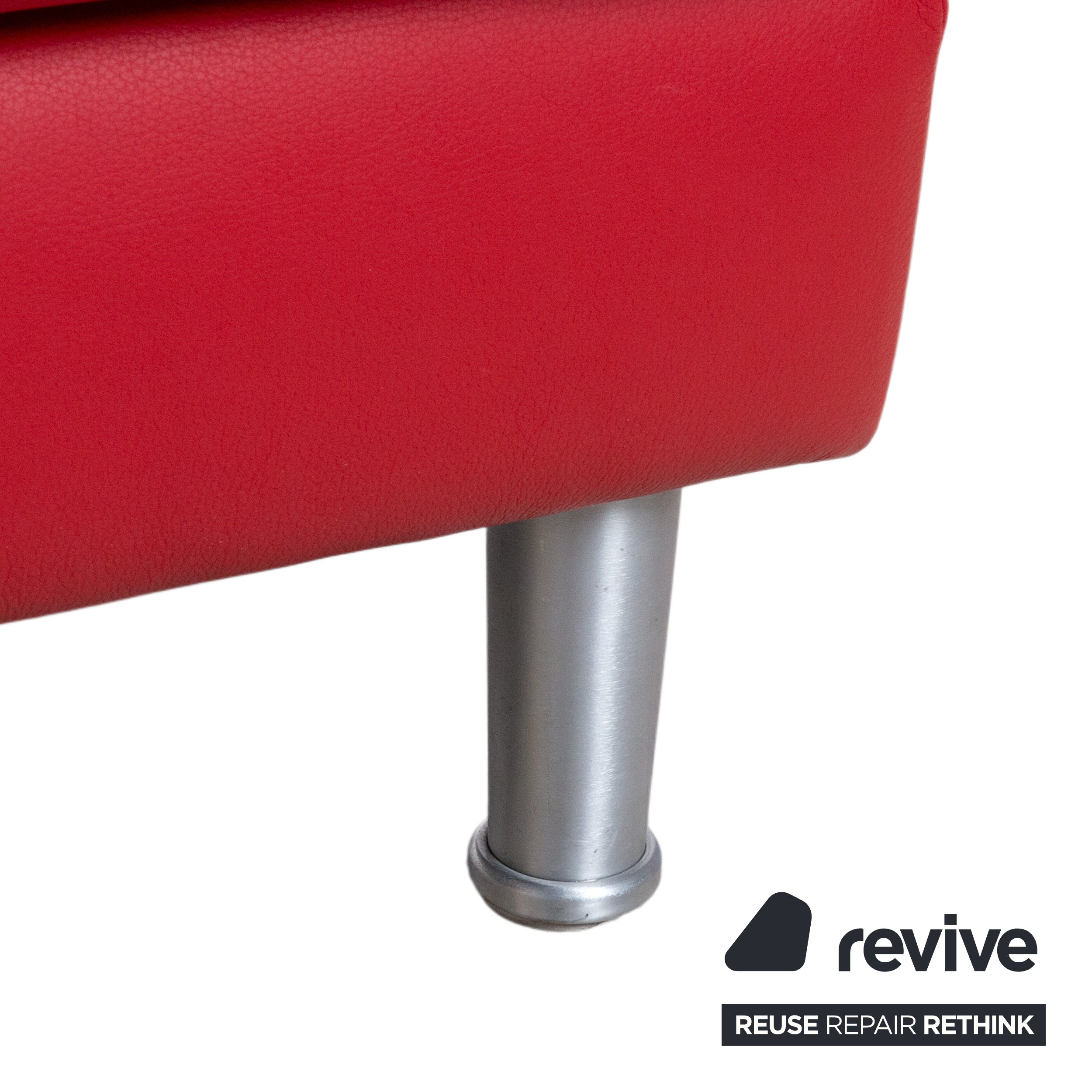 Willi Schillig Loop lederen hocker rood