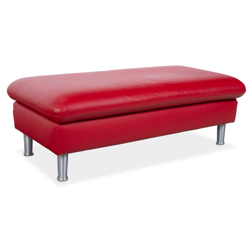 Willi Schillig Loop lederen hocker rood