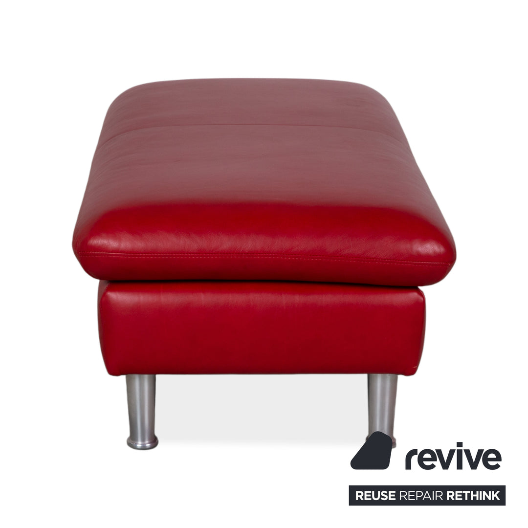 Willi Schillig Loop Leder Hocker Rot
