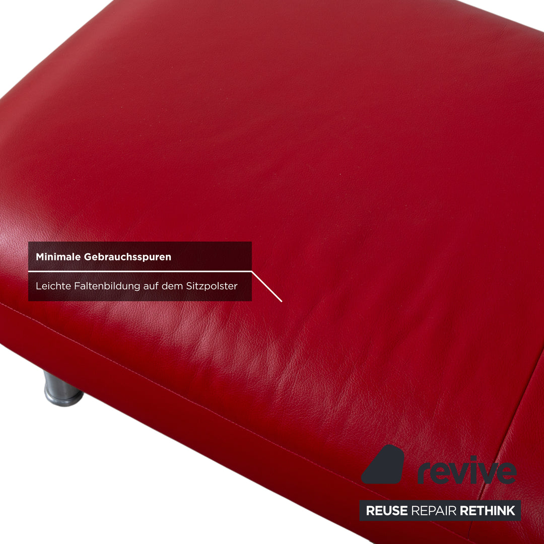 Willi Schillig Loop Leder Hocker Rot