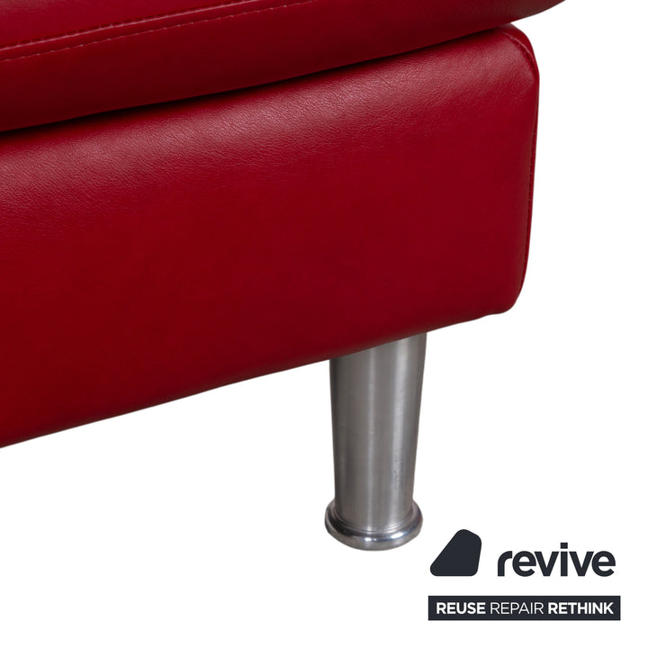 Willi Schillig Loop Leder Hocker Rot