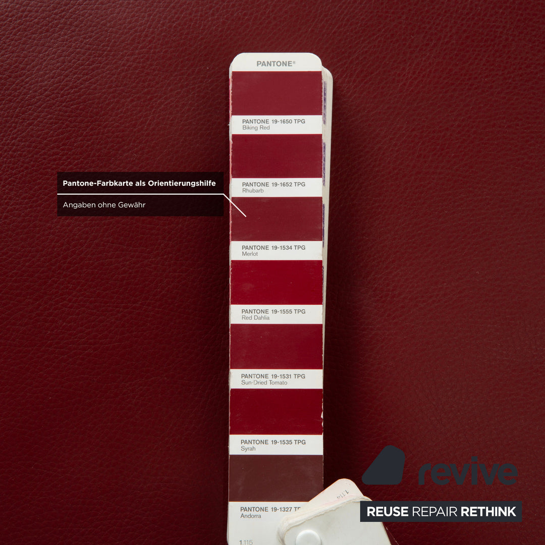 Willi Schillig Loop Leder Hocker Rot Weinrot